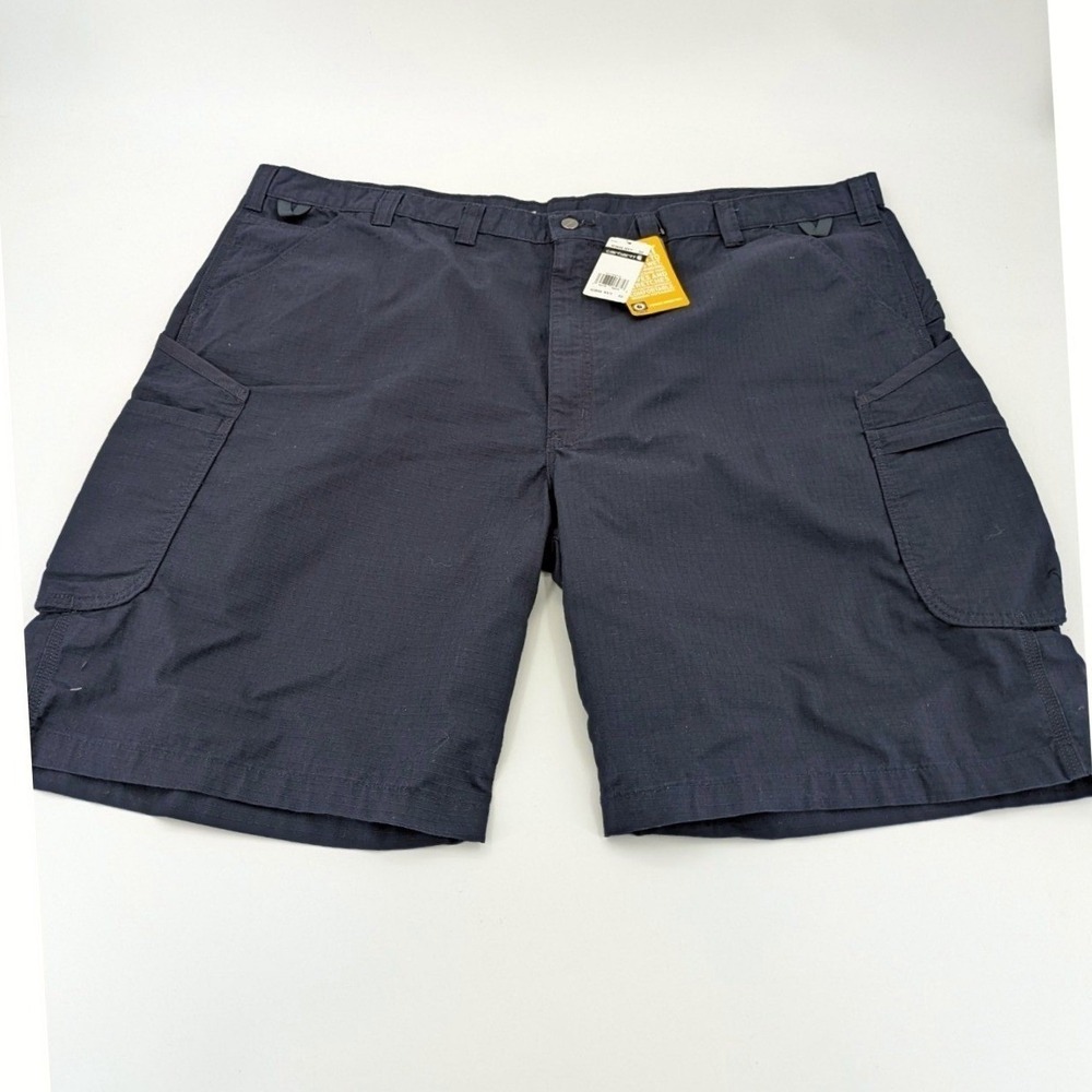 NWT Carhartt Force Broxton Cargo Shorts Men 52 Navy Blue Ripstop Work 103645 Big